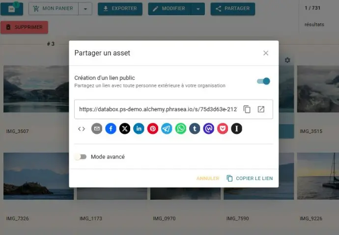 Partagez vos assets