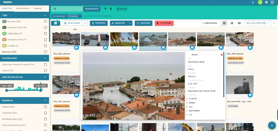 Affichage d'un asset au survol